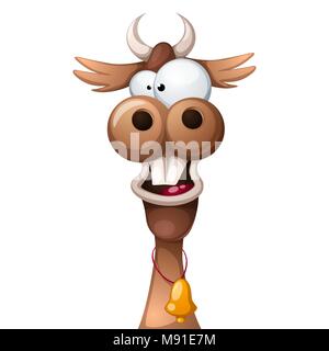 Funny, cute, crazy cartoon characters cow Stock Vector Image & Art - Alamy