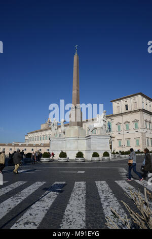 Obelisco del Quirinale in the Piazza of the Via del Quirinale and Via XXIV Maggio in Rome, Italy Stock Photo