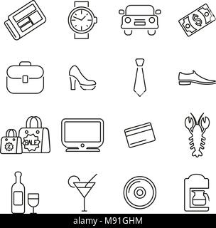 Adult Life & Adult Stuff Icons Thin Line Vector Illustration Set Stock Vector