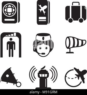 Airport Icons Stock Vector