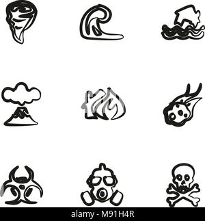 Armageddon Icons Freehand Stock Vector