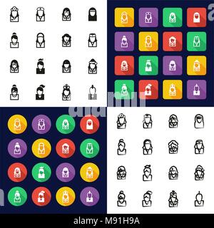 Avatar or Profile Picture Icons Set 5 Thin Line Vector Illustration Set Stock Vector
