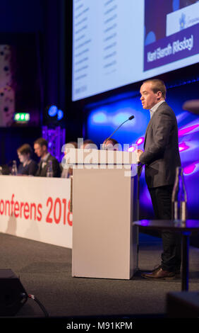 Stockholm, Sweden, March 17, 2018. Sweden Democrats (SD) Election Conference 2018. Kent Ekeroth was not on the parliamentary list and will not (after  Stock Photo