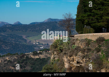 Ronda, Spain. January 19, 2018.  Panoramic view on Tajo Gorge (Tajo de Ronda) Stock Photo