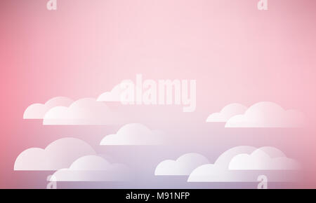 sky and clouds in pink color background Stock Photo