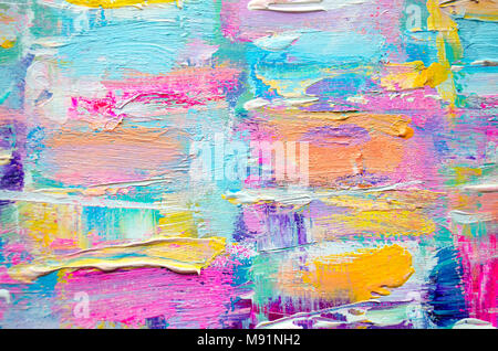 Hand drawn acrylic painting. Abstract art background. Acrylic painting on canvas. Color texture. Fragment of artwork. Brushstrokes of paint.Modern art Stock Photo