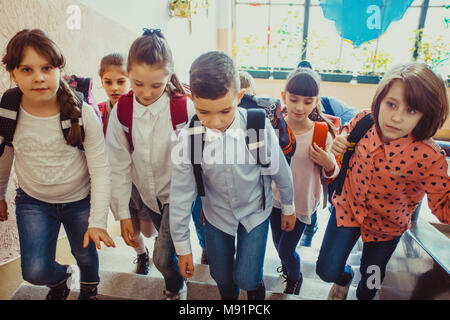 Pupils going on break Stock Photo