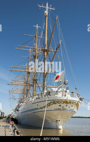 Kaiwo Maru from the stern in the late day light, Steveston Pier, British Columbia Stock Photo