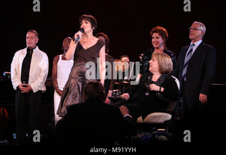 **FILE PHOTO*** Sammy Williams Has Passed AwaySammy Williams, Ron Dennis, Kelly Bishop, Donna McKechnie, Robert LuPone & Priscilla Lopez with Fran Liebergall performing in the All Star Benefit “Six Degrees of Marvin Hamlisch” benefitting The Actors Fund and honoring Broadway Musical Director Fran Liebergall at Symphony Space in New York City. October 4, 2010 Credit: Walter McBride/MediaPunch Stock Photo