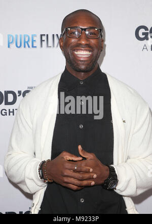 Hollywood, CA, USA. 20th Mar, 2018. 20 March 2018 - Hollywood, California - Segun Oduolowu. ''God's Not Dead: A Light In Darkness'' Premiere held at American Cinematheque Egyptian Theatre. Photo Credit: F. Sadou/AdMedia Credit: F. Sadou/AdMedia/ZUMA Wire/Alamy Live News Stock Photo