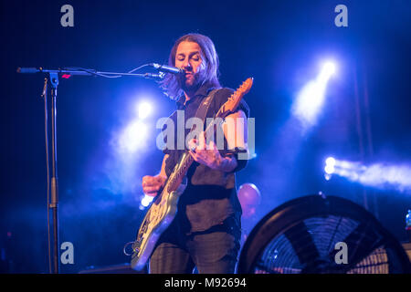 Dublin, Ireland. 21st Mar, 2018. Grant Nicholas from welsh rock band Feeder plays in Dublin's Olympia Theatre. Credit: Ben Ryan/SOPA Images/ZUMA Wire/Alamy Live News Stock Photo
