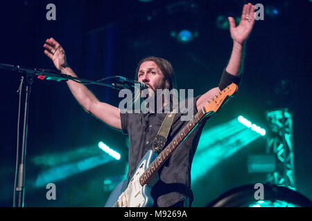 Dublin, Ireland. 21st Mar, 2018. Grant Nicholas from welsh rock band Feeder plays in Dublin's Olympia Theatre. Credit: Ben Ryan/SOPA Images/ZUMA Wire/Alamy Live News Stock Photo