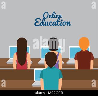 eLearning and technology education Stock Vector