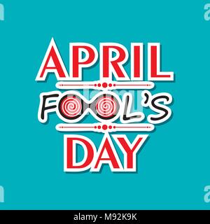 Vector illustration of April Fools Day lettering text for greeting card Stock Vector