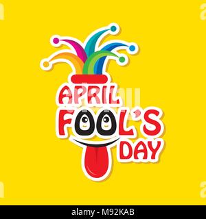 Vector illustration of April Fools Day lettering text for greeting card Stock Vector