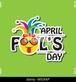 Vector illustration of April Fools Day lettering text for greeting card Stock Vector