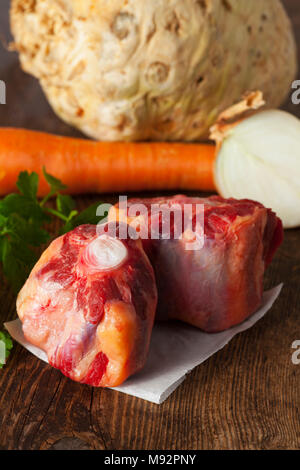 raw ox tail with ingredients Stock Photo