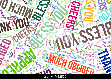 Thank You, word cloud for web page, graphic design, catalog, wallpaper or background. Stock Photo