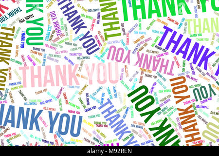 Thank You, word cloud for web page, graphic design, catalog, wallpaper or background. Stock Photo