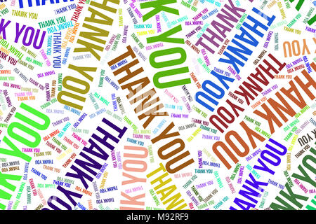 Thank You, word cloud for web page, graphic design, catalog, wallpaper or background. Stock Photo