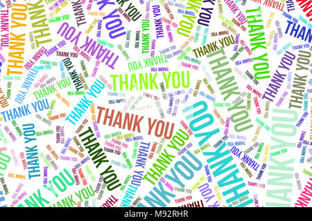 Thank You, word cloud for web page, graphic design, catalog, wallpaper or background. Stock Photo