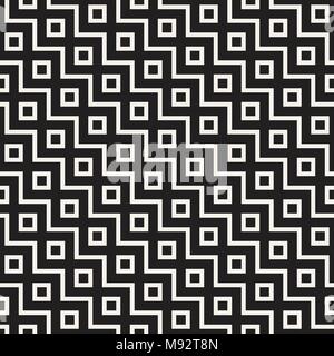 Stylish lines lattice. Ethnic monochrome texture. Abstract geometric background design. Vector seamless pattern. Stock Vector