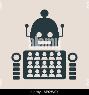 Humans vs Robots. Stock Vector