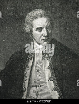 Captain James Cook, 1728–1779, British explorer, navigator, and cartographer Stock Photo