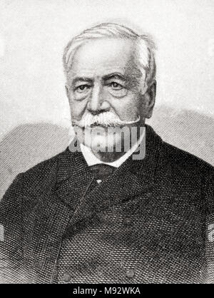 Ferdinand Marie, Vicomte de Lesseps, 1805 – 1894.  French diplomat and developer of the Suez Canal.  From Hutchinson's History of the Nations, published 1915 Stock Photo