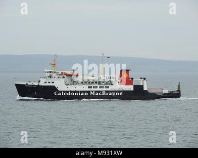 MV Hebridean Isles, a car ferry operated by Caledonian MacBrayne, photographed in the Sound of Jura, on the Islay to Kennacraig run. Stock Photo