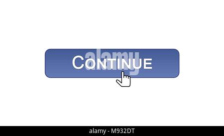 Continue web interface button clicked mouse cursor, green color ...