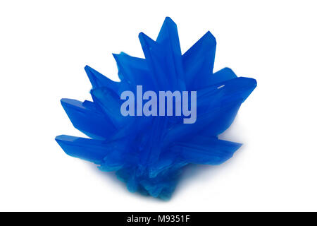 big copper sulphate crystal on white background Stock Photo
