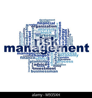 Risk management word cloud concept on white background, 3d rendering. Stock Photo