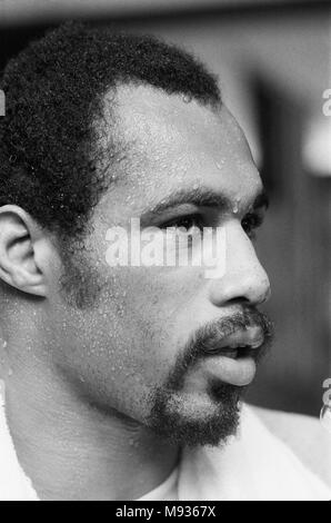 Ken Norton training at the Solar Gym ahead of his third title fight with Muhammad Ali. 20th September 1976 Stock Photo