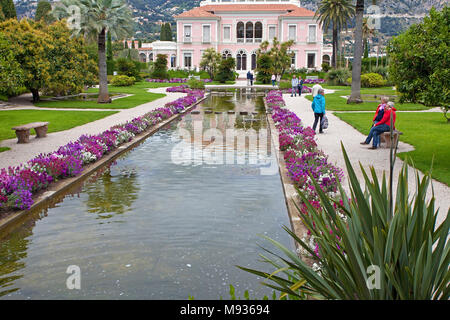 Marvellous garden and park at Villa Ephrussi de Rothschild, tuscan architecture at Cape Ferrat, South France, Var, Cote Azur, France, Europe Stock Photo