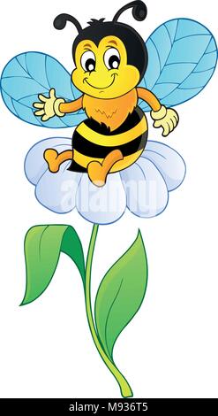 Happy spring bee topic image 1 - eps10 vector illustration. Stock Vector