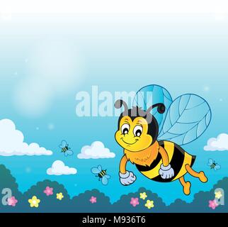 Happy spring bee topic image 2 - eps10 vector illustration. Stock Vector