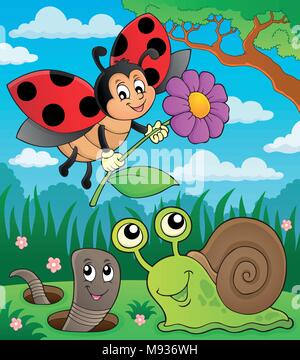 Spring animals and insect theme image 8 - eps10 vector illustration. Stock Vector