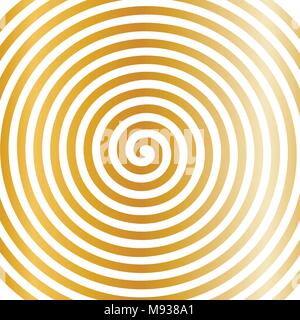 white gold round abstract vortex hypnotic spiral wallpaper. Vector illustration optical illusion spiral anaglyph opt art illustration. Volute, spiral, Stock Vector