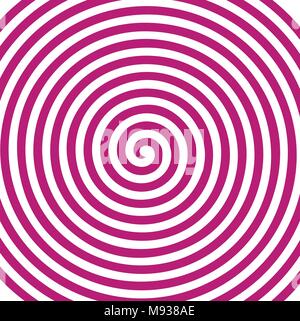 white pink round abstract vortex hypnotic spiral wallpaper. Vector illustration optical illusion spiral anaglyph opt art illustration. Volute, spiral, Stock Vector