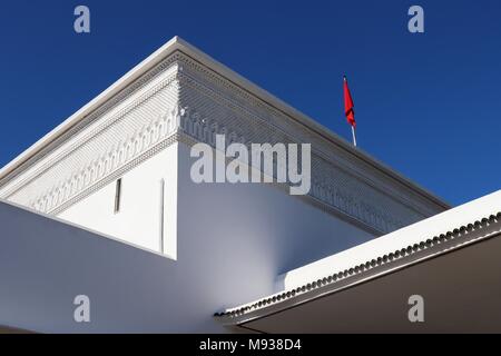 The Roof of the Gare Rabat Ville Railway Station City Moroccan Flag Stock Photo