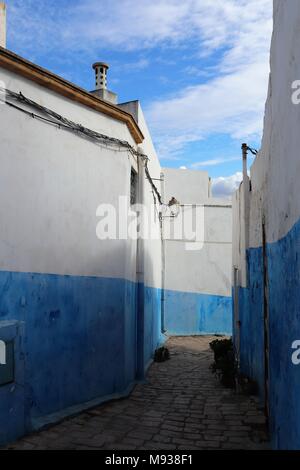 A Narrow, Winding Alleyway in the Kasbah des Oudayas, Rabat, Morocco
