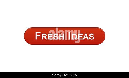Fresh ideas web interface button wine red, business brainstorming, creativity, stock footage Stock Photo