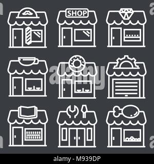 Vector white store icons Stock Vector