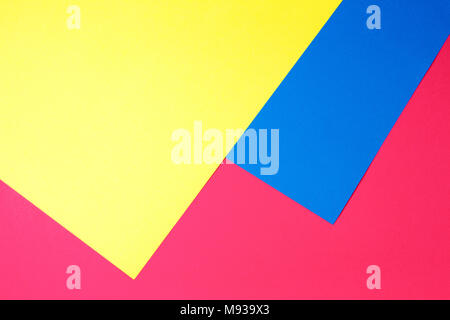 Colorful papers geometry flat composition background Stock Photo