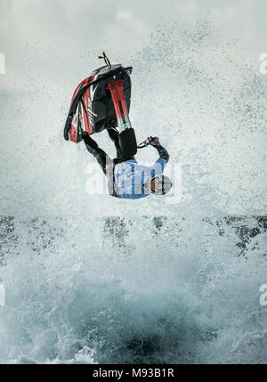 Jet Ski World Championship competitor somersaulting Stock Photo