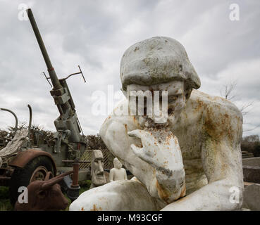 Slowly decaying items wait for sale in a Somerset reclamation yard, UK ...