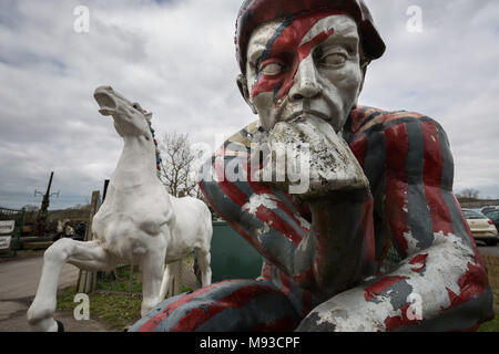 Slowly decaying items wait for sale in a Somerset reclamation yard, UK ...