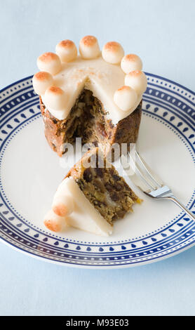 Homebaked miniature Simnel cake. Stock Photo