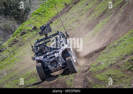 U.S. Marines with 3rd Battalion, 4th Marines test drive a Nikola Zero Reckless during Advanced Naval Technology Exercise 2018 (ANTX-18) at Marine Corps Base Camp Pendleton, Calif., March 19, 2018. The Marines are testing next generation technologies to provide the opportunity to assess the operational utility of emerging technologies and engineering innovations that improve the Marine’s survivability, lethality and connectivity in complex urban environments. (U.S. Marine Corps photo by Lance Cpl. Rhita Daniel) Stock Photo